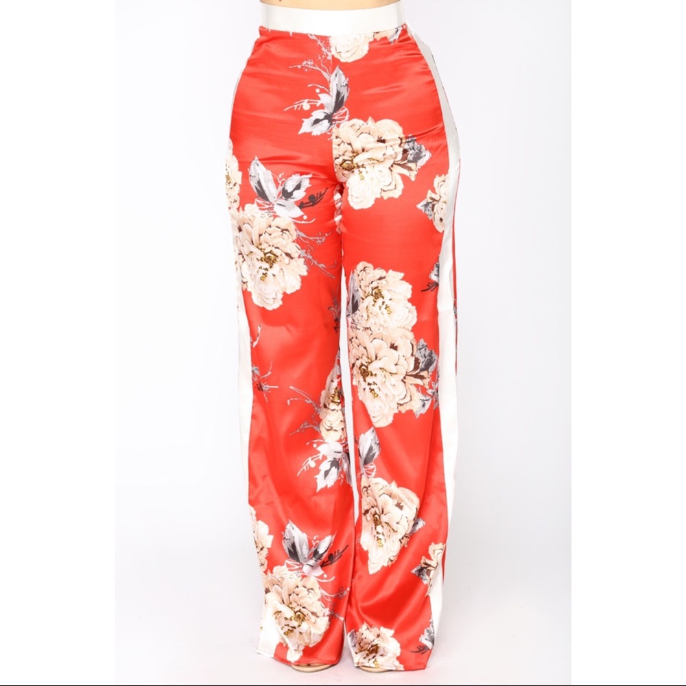 Floral Garden Satin Stretch Pants
